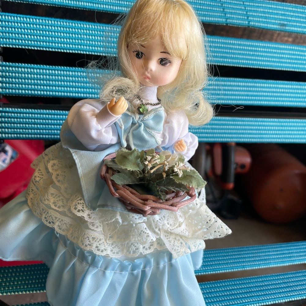 Miss August (Peridot) Vintage Porcelain Birthday Doll from Bradley original coll